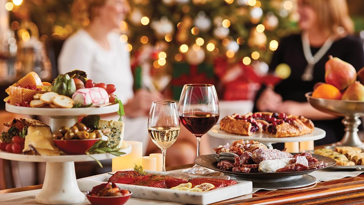 food and wine for christmas featured