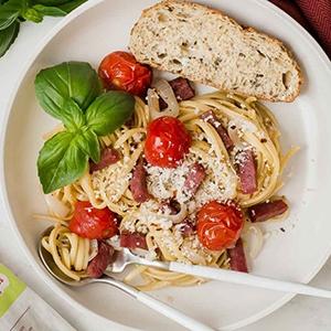 september recipes one pot salami pasta