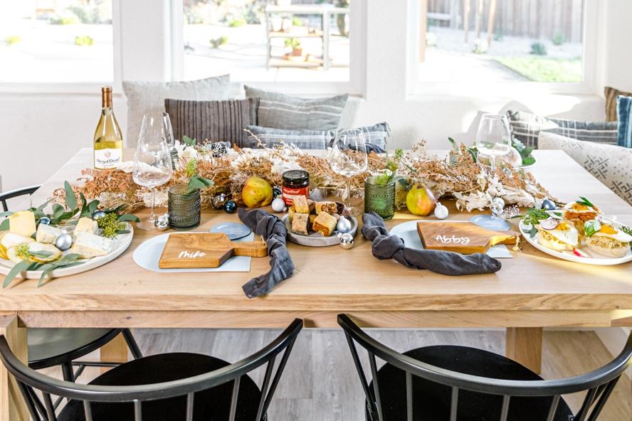 Hanukkah foods table spread