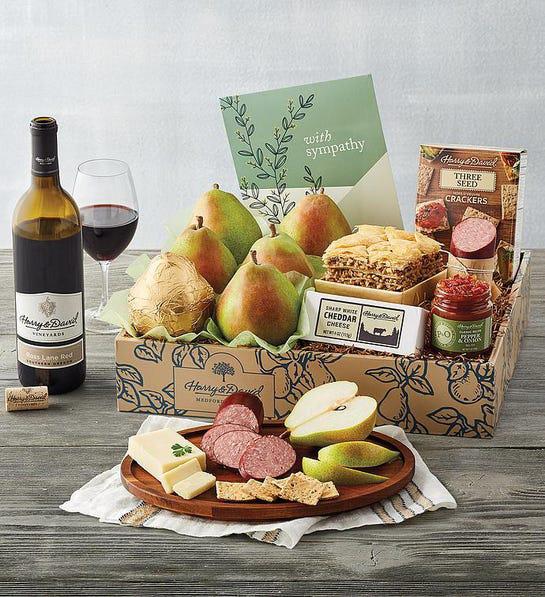 Sympathy gift ideas image   Harry & David Classic Sympathy Gift Box with Wine