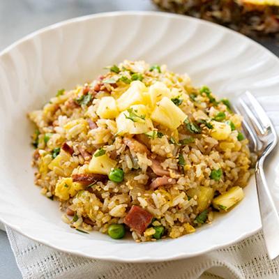 Pineapple fried rice.